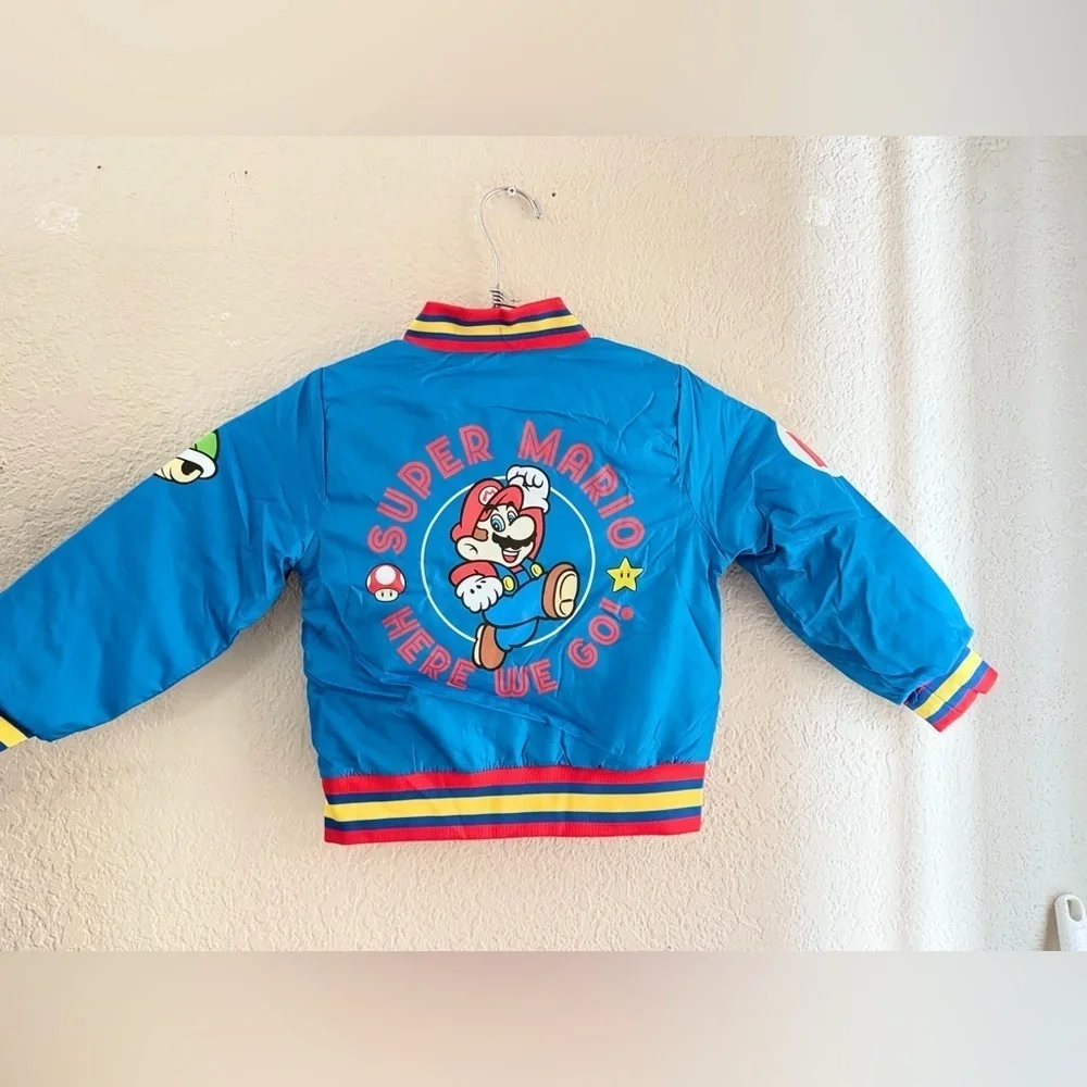 Nintendo Boys Super Mario Varsity Bomber Jacket (Little & Big Boys), Mario